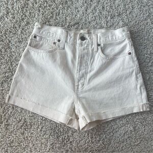 Madewell The Dad Jean Shorts Cream for Women Size 25